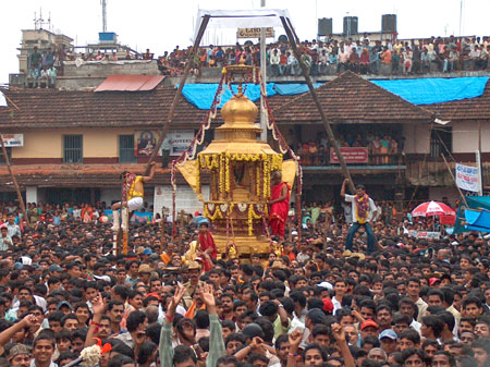 Large Number Of Devotees Celebrating Krishna Janamashtmi Festival