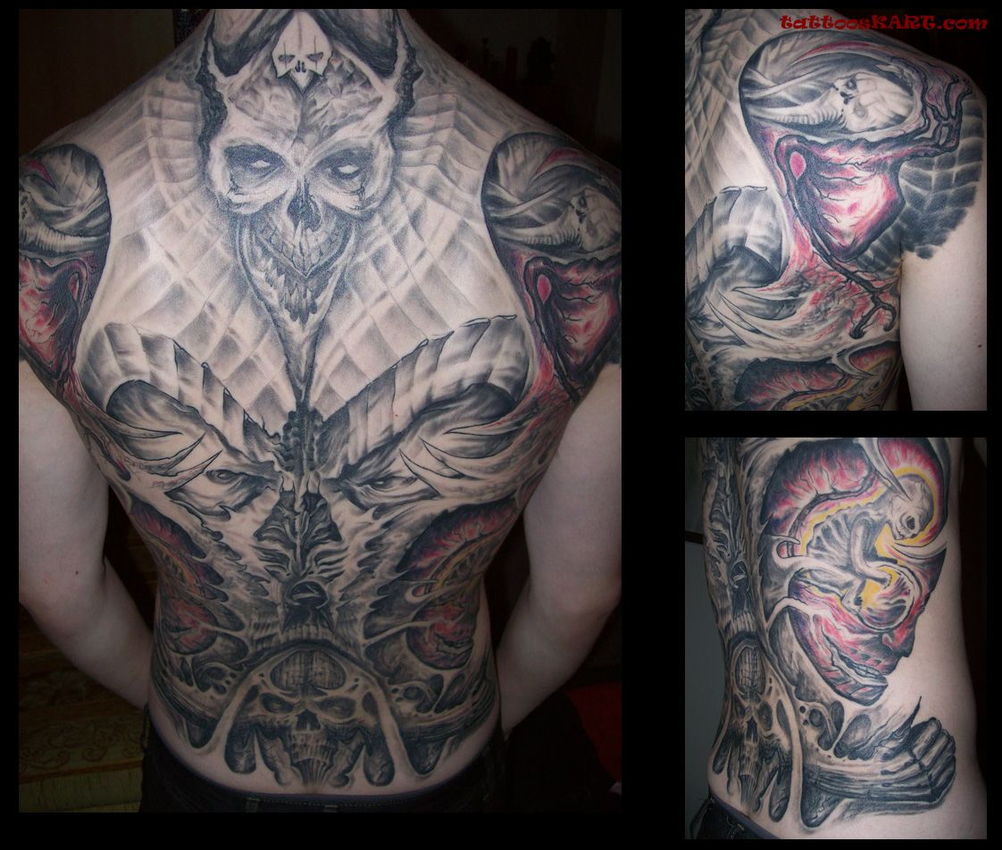 Latest Huge Satan Tattoo On Full Back For Men