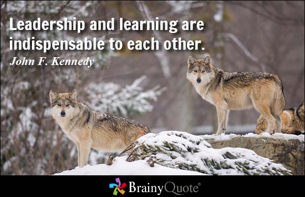 Leadership and learning are indispensable to each other. - John F. Kennedy