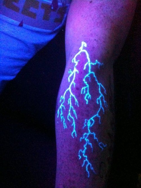 Lightning UV Tattoo On Forearm