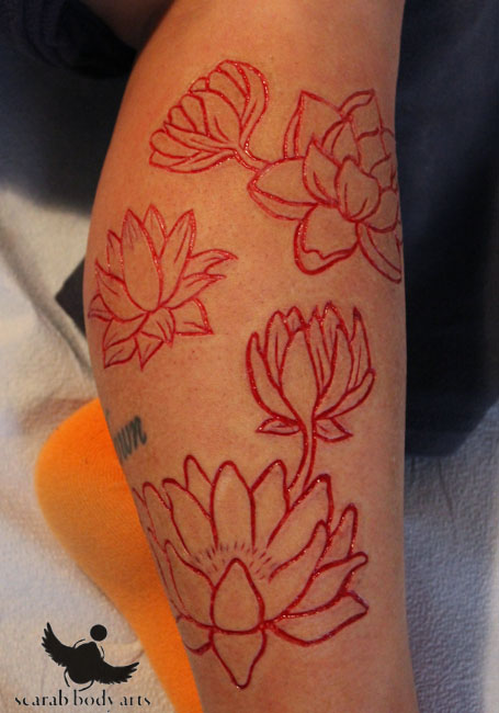 Lotus Flowers Scarification Tattoo