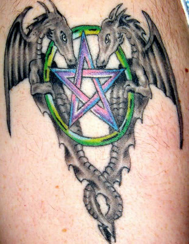 Lovely Dragon Pagan Tattoo