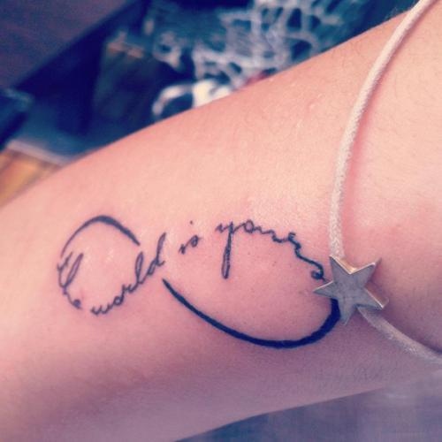 Lovely Strength Infinity Tattoo On Arm