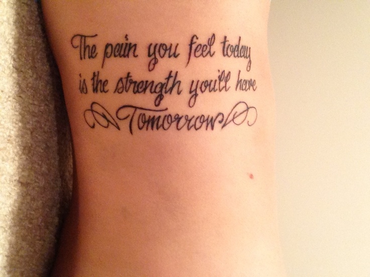 Lovely Strength Quote Tattoo