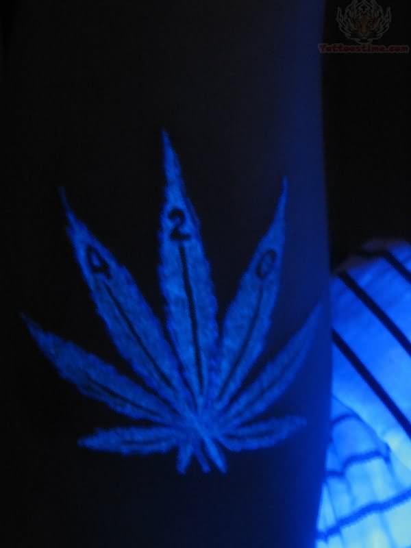 Marijuana Leaf UV Tattoo