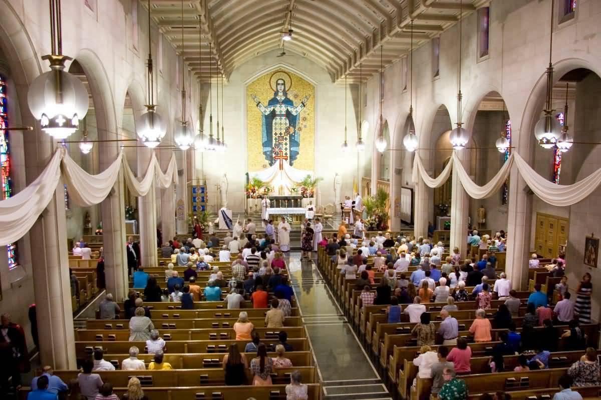 Mass Gathering During The Assumption Of Mary Celebration