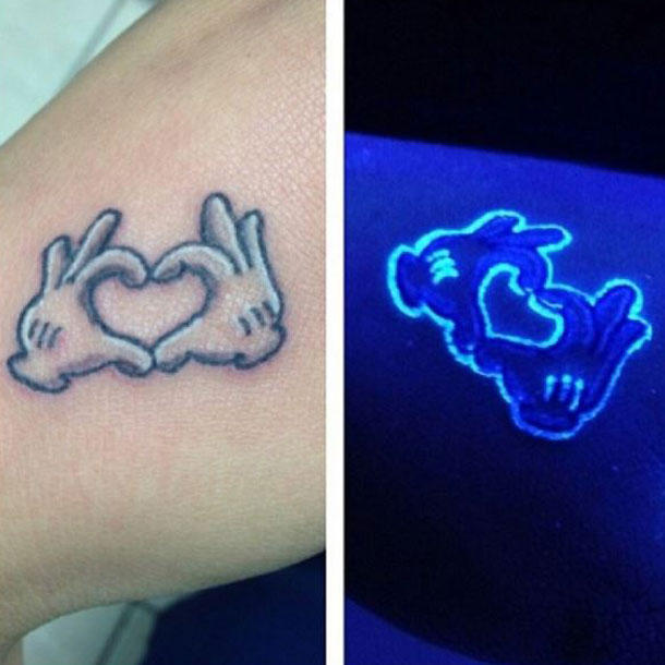 Mickey Mouse Gloves Normal And UV Tattoo