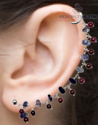Multiple Ear Project Piercing On Girl Left Ear