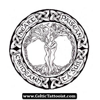 Nice Celtic Tree Of Life Logo Tattoo Design