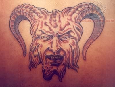 Nice Satan Face Tattoo