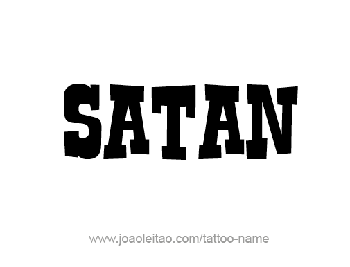 Nice Satan Word Tattoo Design