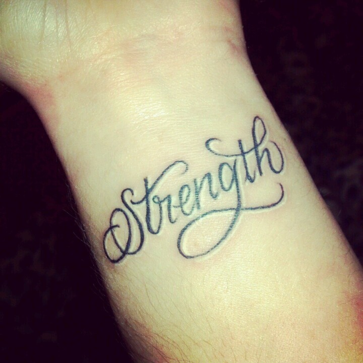 Nice Strength Word Tattoo On Wrist