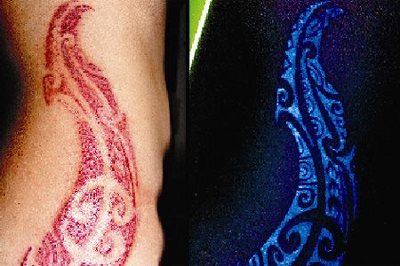 Normal And UV Black Light Tattoo