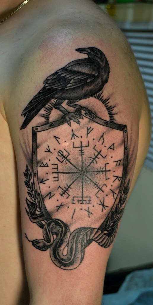 Norse Pagan Tattoo On Left Half Sleeve