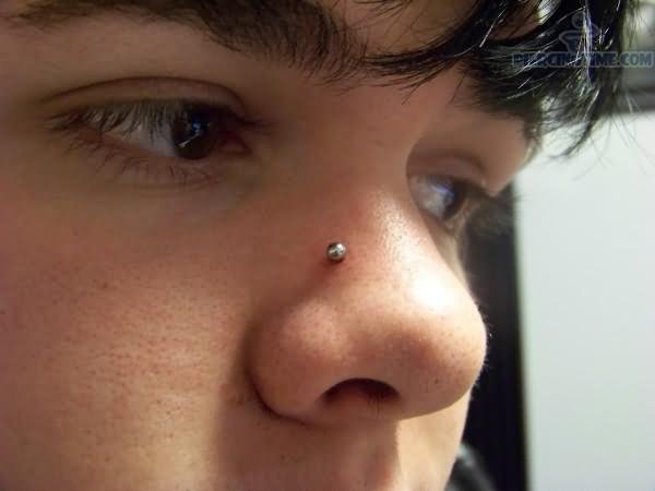 Nostril Piercing With Silver Stud