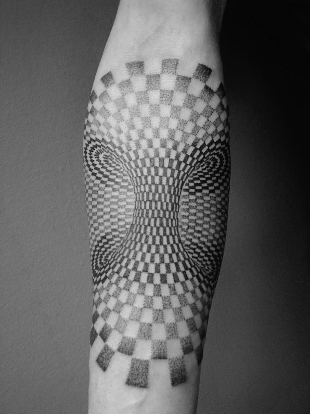 Outstanding Escher Illusion Tattoo On Forearm