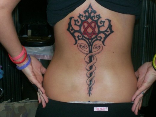 Pagan Medical Style Symbol Tattoo On Back