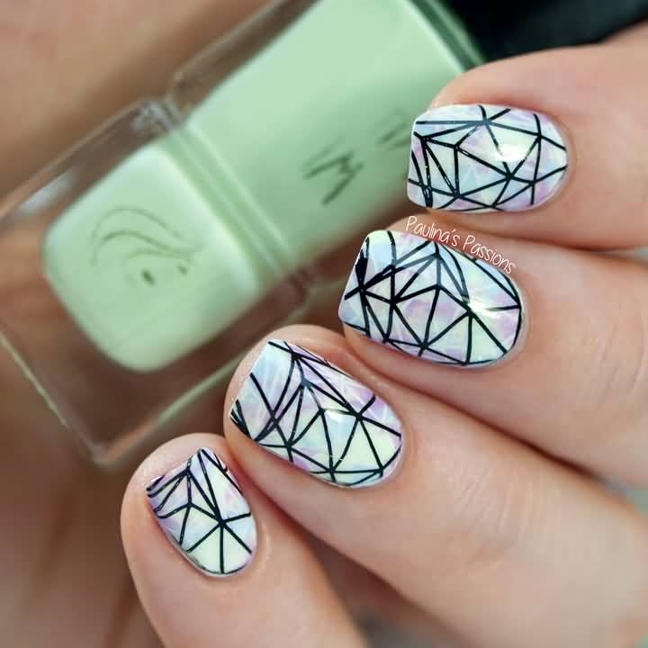 Pastel Geometric Nail Art