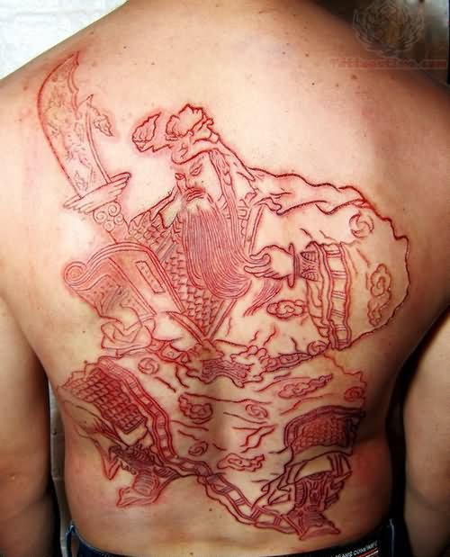 Person Scarification Tattoo On Full Back