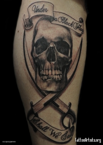 Pirate Skull And Swords Tattoo