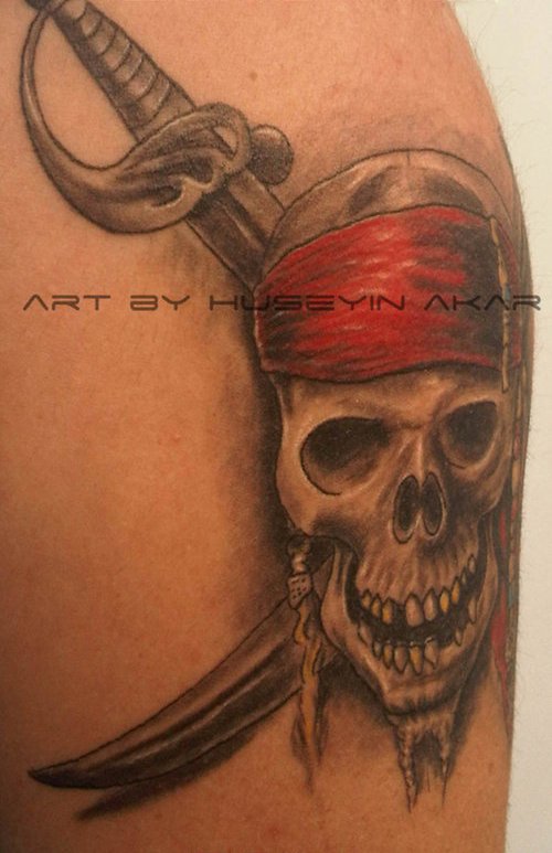 Pirate Skull With Crossed Swords Tattoo
