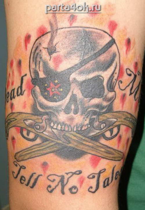 Pirate Skull With Guns Tattoo