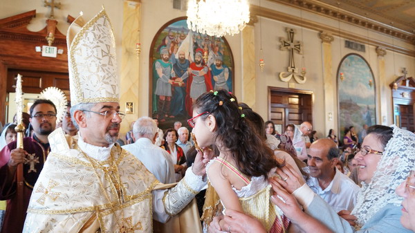 Pope With Little Girl During Assumption Of Mary Celebration