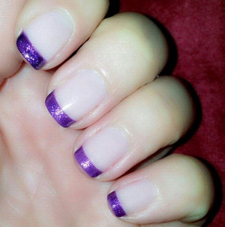 Purple French Tip Nail Art Design
