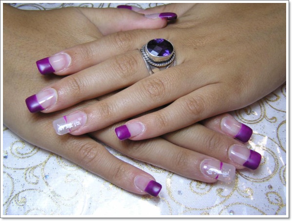 Purple French Tip Nail Art