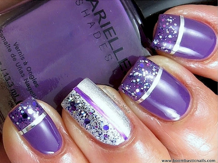 60 Cool Purple Glitter Nail Art Design Ideas For Trendy Girls