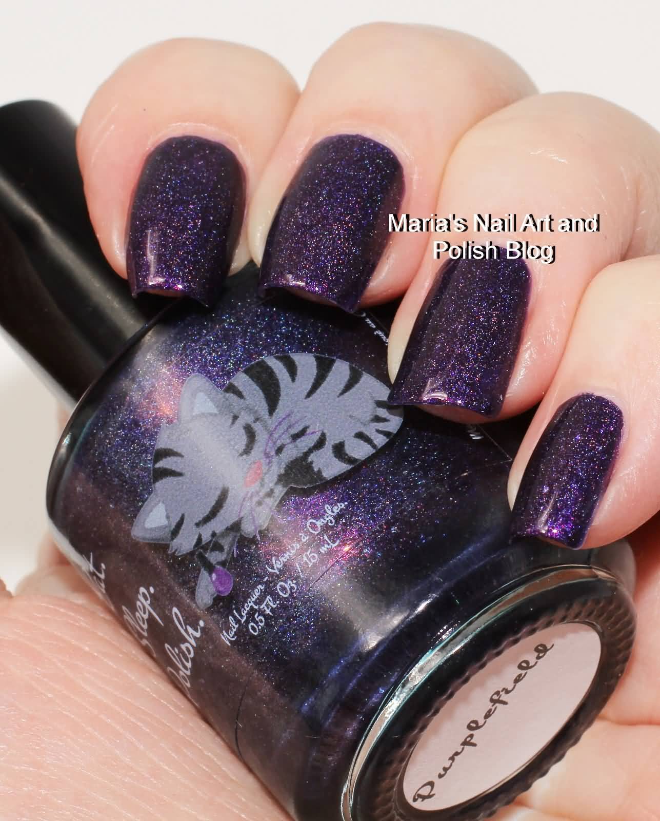Purple Glitter Gel Nail Art