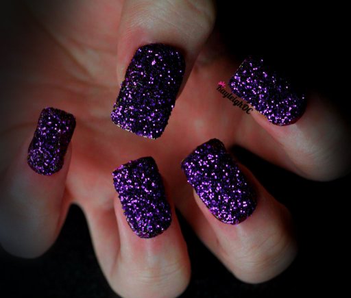 Purple Glitter Nail Art By Kayleighoc