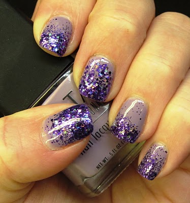 Purple Glitter Nail Art Idea
