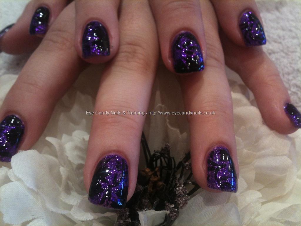Purple Glitter Nail Design