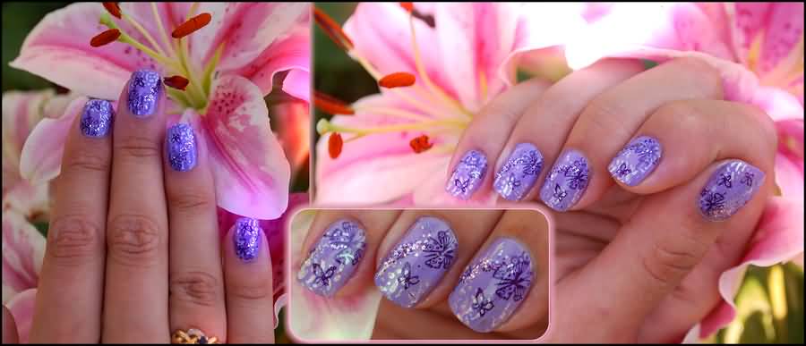 Purple Nail Art Design Idea