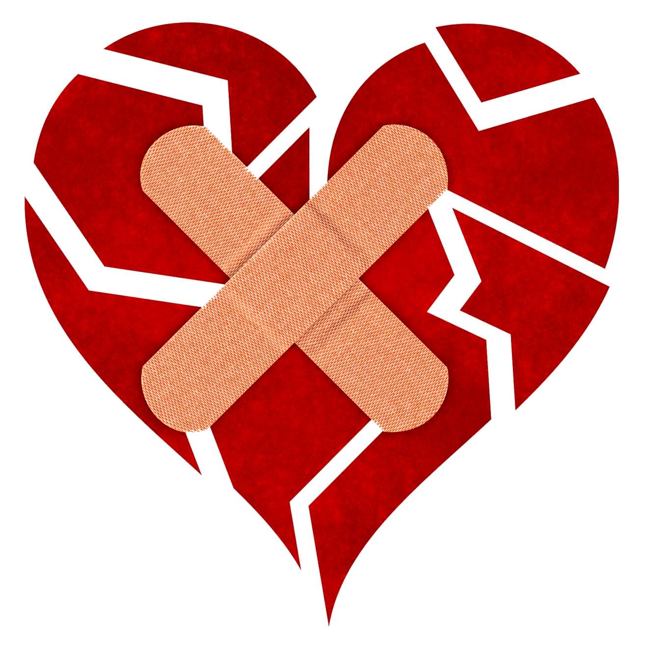 Red Bandaged Broken Heart