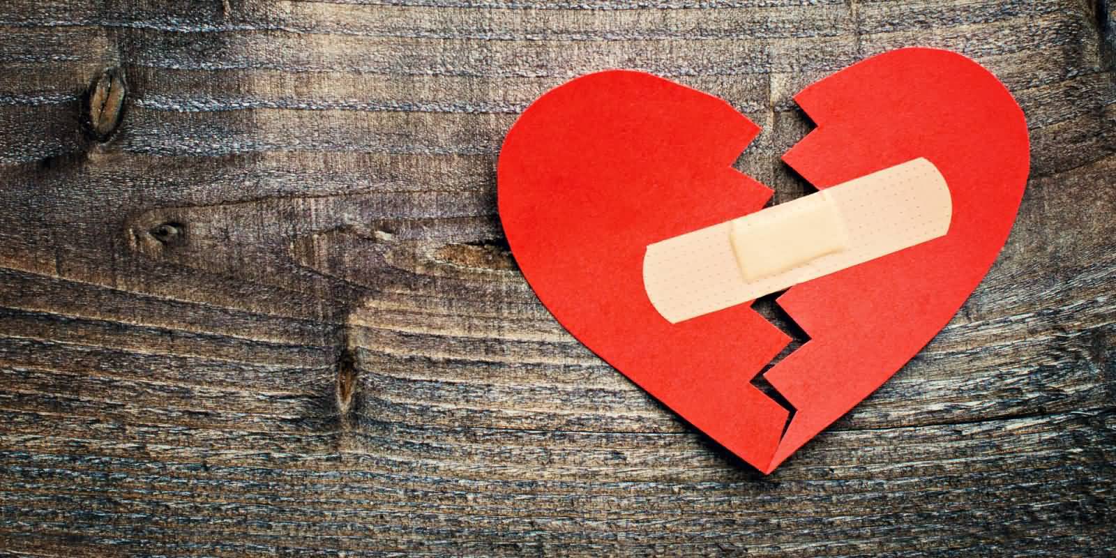 Red Broken Paper Heart Wallpaper