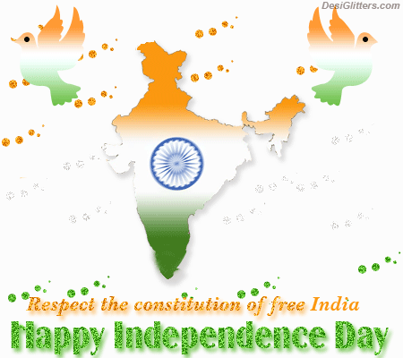 Respect The Constitution Of Free India Happy Independence Day Glitter Picture