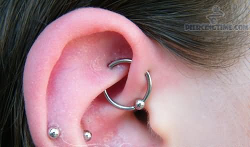 Rook To Helix Ear Project Piercing On Right Ear