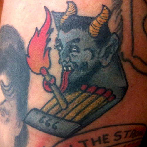 Satan Match Box Tattoo