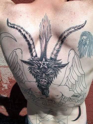 Satan Tattoo Work In Progress On Back