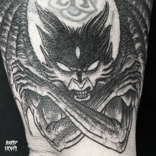 Scary Black Satan Tattoo