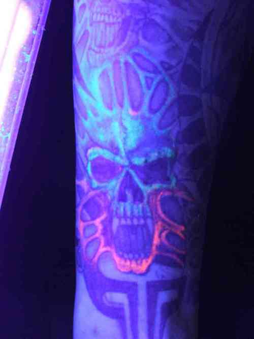 Scary Skull UV Tattoo