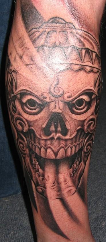 Scary Tibetan Skull Tattoo