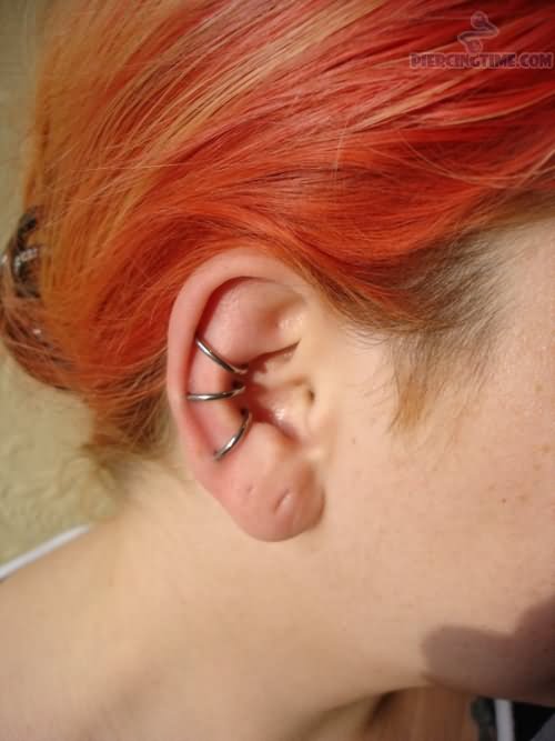 Silver Round Rings Ear Project Piercing Picture