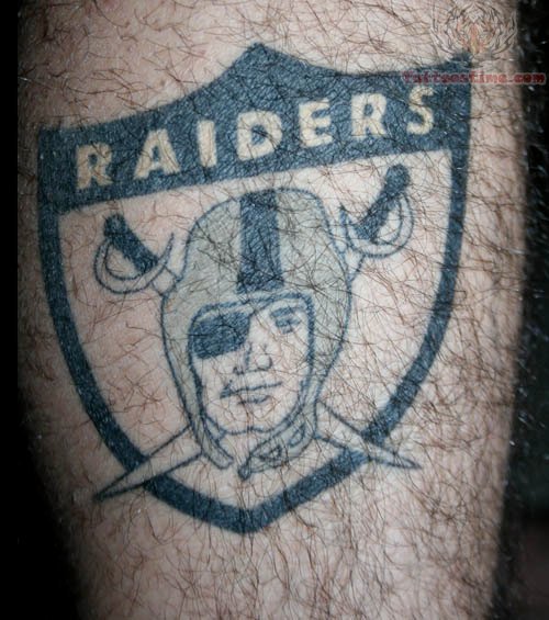 Simple Oakland Raiders Logo Tattoo