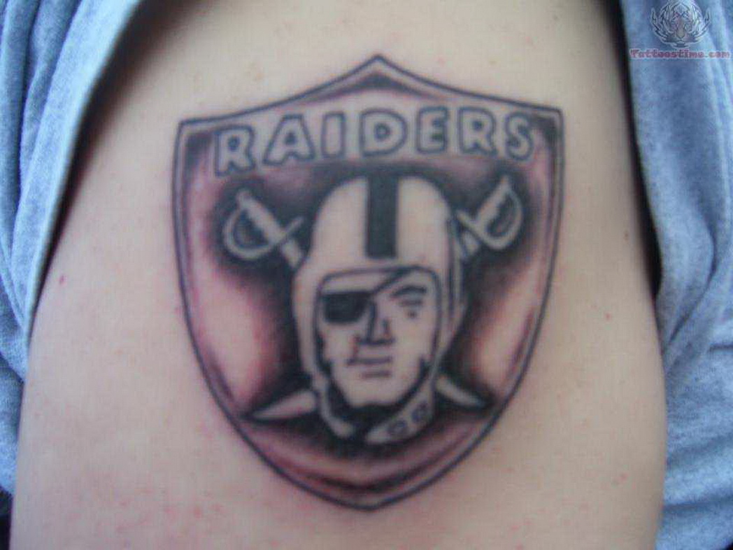 Simple Oakland Raiders Tattoo On Arm