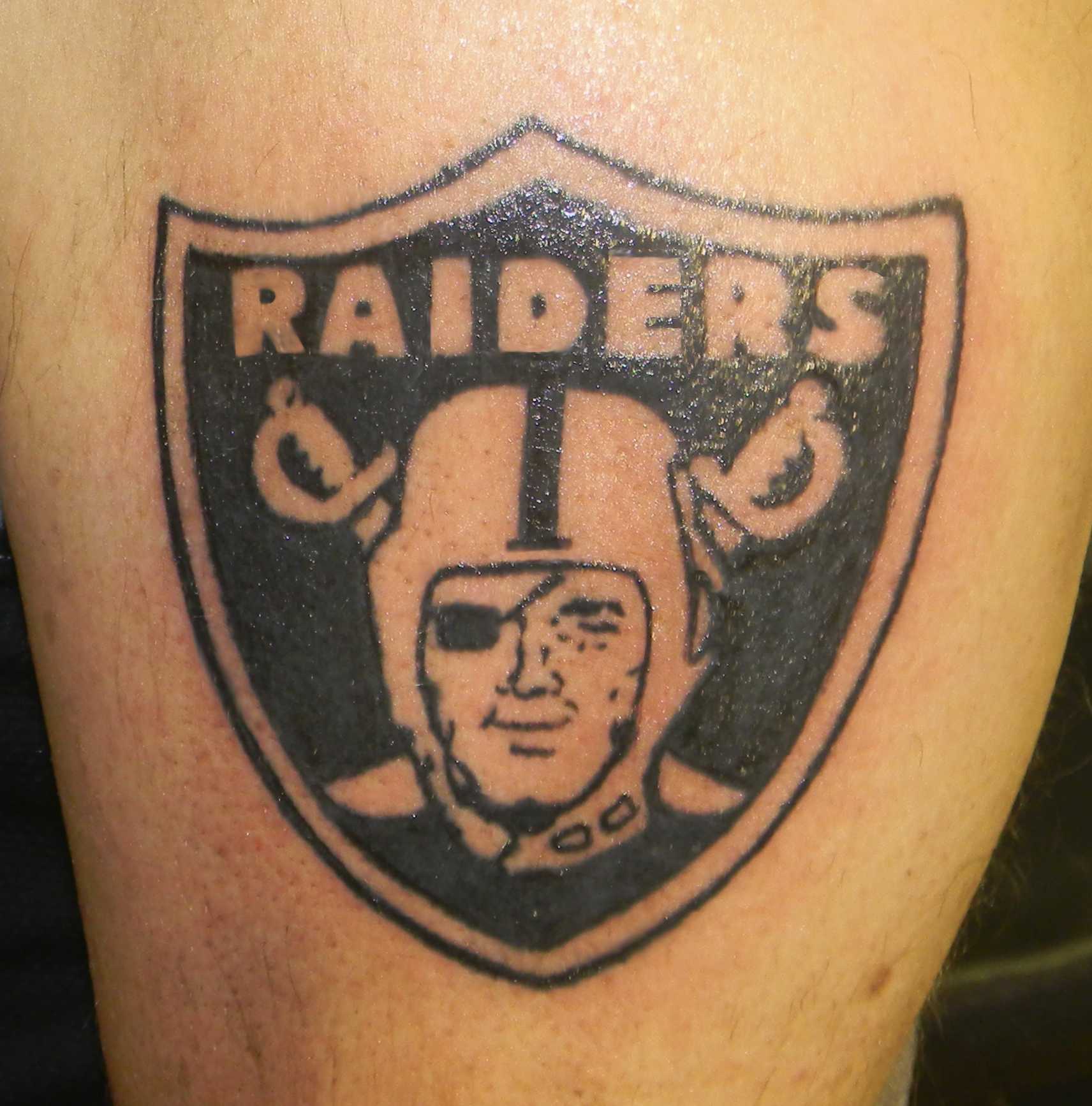 Simple Oakland Raiders Tattoo.