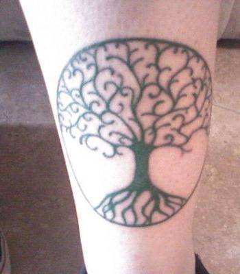 Simple Pagan Tree Tattoo On Arm Sleeve