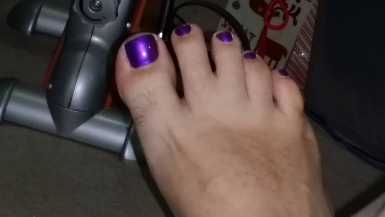 Simple Purple Toe Nail Art